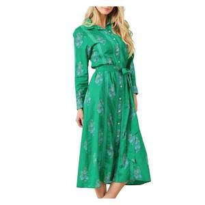 green emerald velvet dress Meredith Floral Dress in Green Xs